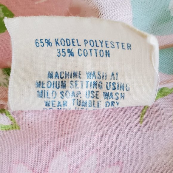 Vintage Pink Floral Patio House Lounge Dress Women's Small Pockets Button USA - Picture 13 of 14